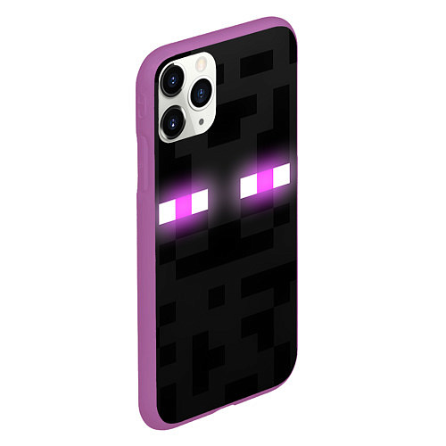 Чехол iPhone 11 Pro матовый Эндермен майнкрафт / 3D-Фиолетовый – фото 2