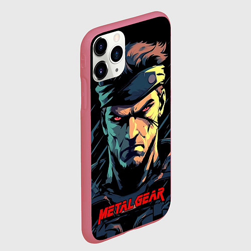 Чехол iPhone 11 Pro матовый Веном Снейк Metal gear game / 3D-Малиновый – фото 2