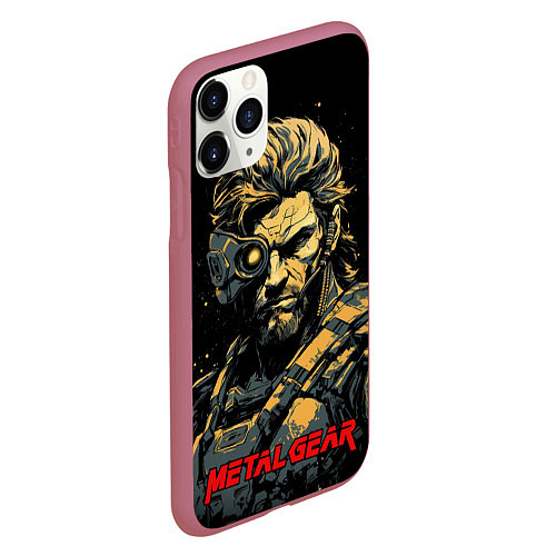 Чехол iPhone 11 Pro матовый Веном Снейк Metal gear game / 3D-Малиновый – фото 2