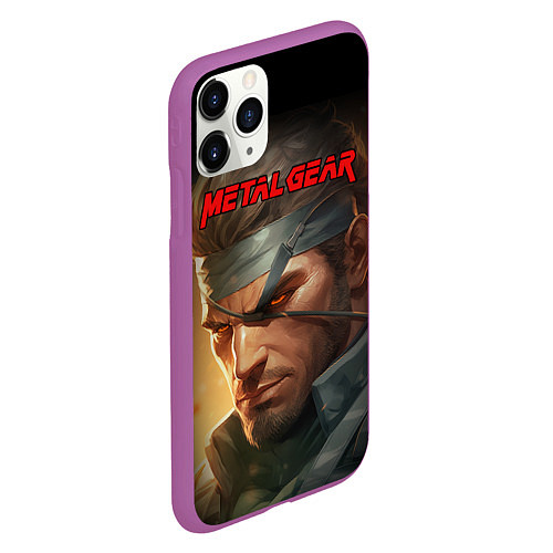 Чехол iPhone 11 Pro матовый Веном Снейк из игры Metal gear / 3D-Фиолетовый – фото 2