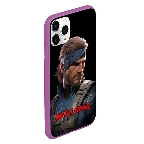 Чехол iPhone 11 Pro матовый Веном Снейк из игры Metal gear / 3D-Фиолетовый – фото 2