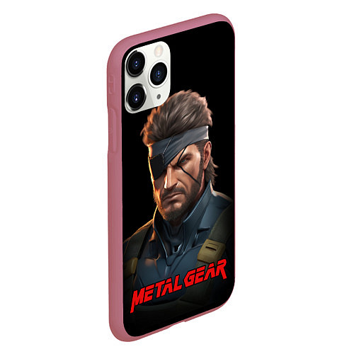 Чехол iPhone 11 Pro матовый Веном Снейк из игры Metal gear / 3D-Малиновый – фото 2