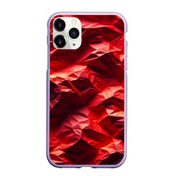 Чехол iPhone 11 Pro матовый Эффект текстуры мятой красной бумаги, цвет: 3D-светло-сиреневый