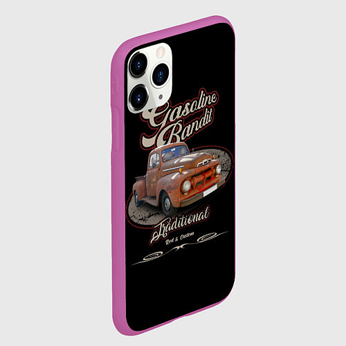 Чехол iPhone 11 Pro матовый Хот-род в стиле rat Gasoline Bandit / 3D-Фиолетовый – фото 2