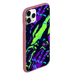 Чехол iPhone 11 Pro матовый Абстрактный фон со спортивным рисунком, цвет: 3D-малиновый — фото 2