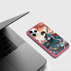 Чехол iPhone 11 Pro матовый Honkai Star Rail Dan Heng, цвет: 3D-малиновый — фото 2
