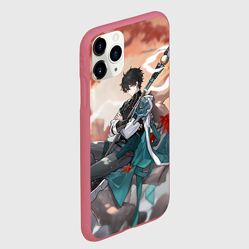 Чехол iPhone 11 Pro матовый Honkai Star Rail Dan Heng / 3D-Малиновый – фото 2