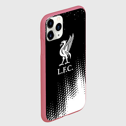 Чехол iPhone 11 Pro матовый Liverpool краски / 3D-Малиновый – фото 2