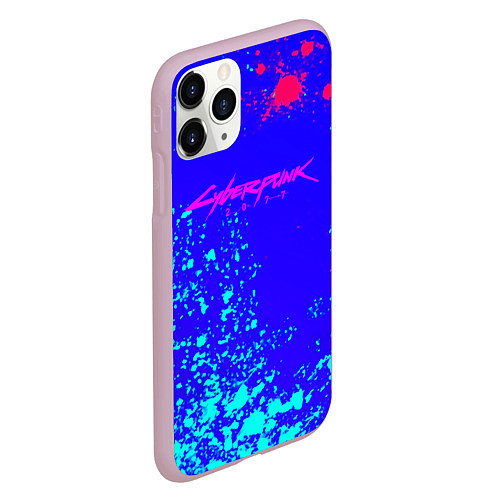 Чехол iPhone 11 Pro матовый Cyberpunk neon steel / 3D-Розовый – фото 2