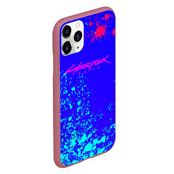 Чехол iPhone 11 Pro матовый Cyberpunk neon steel, цвет: 3D-малиновый — фото 2