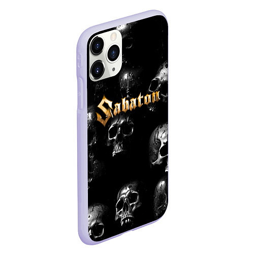 Чехол iPhone 11 Pro матовый Sabaton - logo rock group / 3D-Светло-сиреневый – фото 2