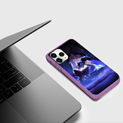Чехол iPhone 11 Pro матовый Honkai Star Rail Black Swan, цвет: 3D-фиолетовый — фото 2