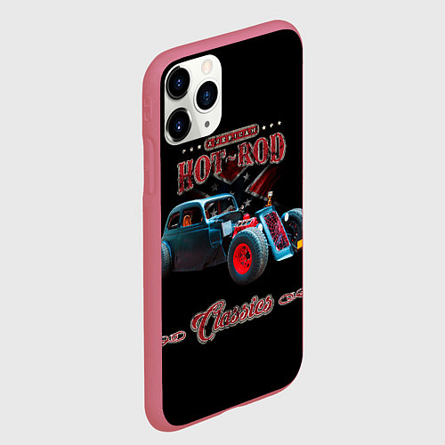 Чехол iPhone 11 Pro матовый Кастомный хотрод / 3D-Малиновый – фото 2