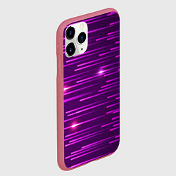 Чехол iPhone 11 Pro матовый Светящиеся неоновые лучи, цвет: 3D-малиновый — фото 2