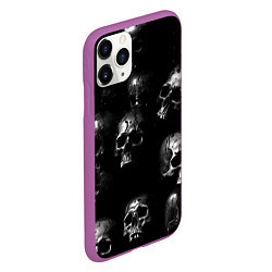 Чехол iPhone 11 Pro матовый Черепа с подтеками, цвет: 3D-фиолетовый — фото 2