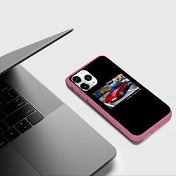 Чехол iPhone 11 Pro матовый Ретро автомобиль Pontiac Firebird 1987 года, цвет: 3D-малиновый — фото 2