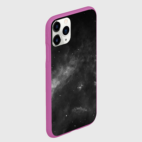 Чехол iPhone 11 Pro матовый Монохромный космос / 3D-Фиолетовый – фото 2