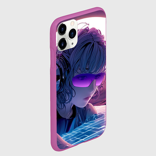 Чехол iPhone 11 Pro матовый Honkai Star Rail Silver Wolf / 3D-Фиолетовый – фото 2