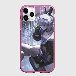 Чехол iPhone 11 Pro матовый Honkai Star Rail Silver Wolf, цвет: 3D-малиновый