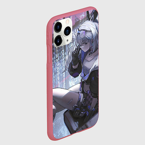 Чехол iPhone 11 Pro матовый Honkai Star Rail Silver Wolf / 3D-Малиновый – фото 2