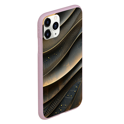 Чехол iPhone 11 Pro матовый Лакшери текстура с узорами / 3D-Розовый – фото 2