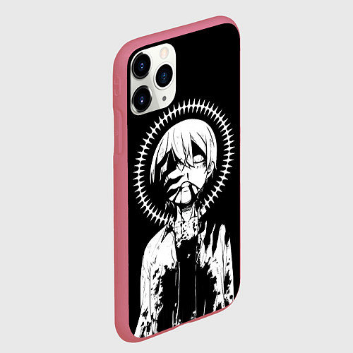 Чехол iPhone 11 Pro матовый Темный дворецкий Сиэль / 3D-Малиновый – фото 2