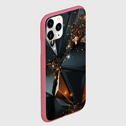 Чехол iPhone 11 Pro матовый Треугольный абстрактный объект, цвет: 3D-малиновый — фото 2
