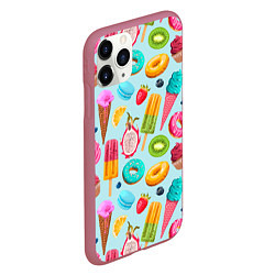 Чехол iPhone 11 Pro матовый Летние сладости, цвет: 3D-малиновый — фото 2