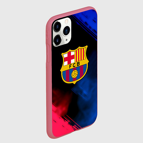 Чехол iPhone 11 Pro матовый Barcelona fc club gradient smoke / 3D-Малиновый – фото 2