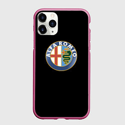 Чехол iPhone 11 Pro матовый Alfa romeo авто, цвет: 3D-малиновый