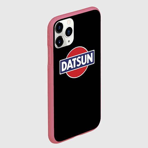 Чехол iPhone 11 Pro матовый Datsun logo / 3D-Малиновый – фото 2