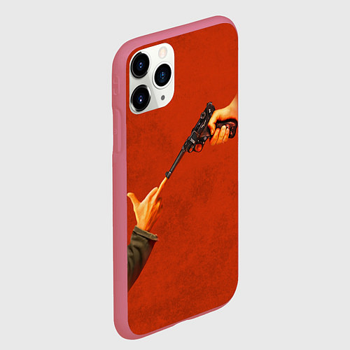 Чехол iPhone 11 Pro матовый Пистолет - Министерство неджентльменских дел / 3D-Малиновый – фото 2
