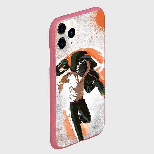 Чехол iPhone 11 Pro матовый Ветролом - Харука / 3D-Малиновый – фото 2