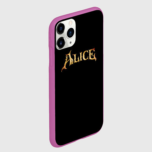 Чехол iPhone 11 Pro матовый Alice american mcgee / 3D-Фиолетовый – фото 2