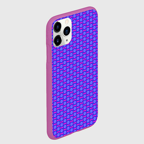 Чехол iPhone 11 Pro матовый Паттерн шестиренки / 3D-Фиолетовый – фото 2