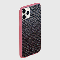 Чехол iPhone 11 Pro матовый Крашеная кожа - текстура, цвет: 3D-малиновый — фото 2