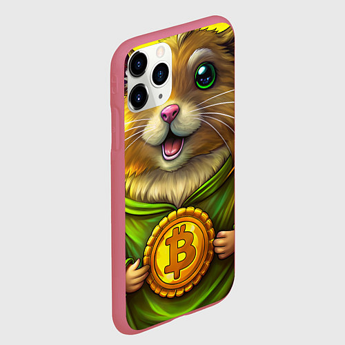Чехол iPhone 11 Pro матовый Пушистик и криптовалютные сбережения / 3D-Малиновый – фото 2