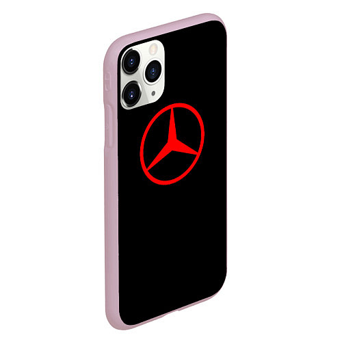 Чехол iPhone 11 Pro матовый Mercedes logo red / 3D-Розовый – фото 2