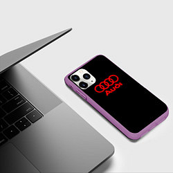 Чехол iPhone 11 Pro матовый Audi red logo, цвет: 3D-фиолетовый — фото 2