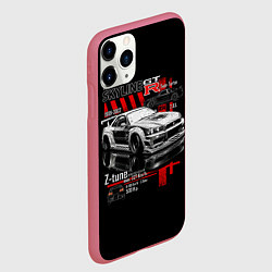 Чехол iPhone 11 Pro матовый Skyline gtr34, цвет: 3D-малиновый — фото 2
