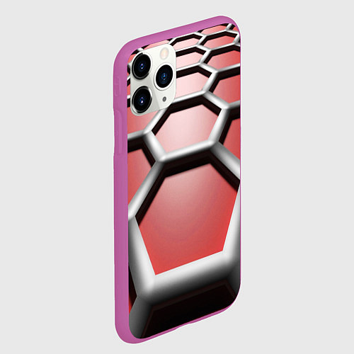 Чехол iPhone 11 Pro матовый Броня робота / 3D-Фиолетовый – фото 2