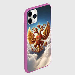 Чехол iPhone 11 Pro матовый Герб России в облаках, цвет: 3D-фиолетовый — фото 2