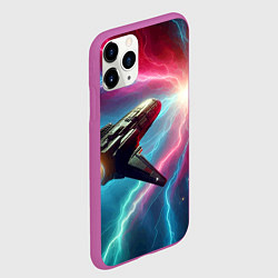 Чехол iPhone 11 Pro матовый Полёт к далёкой звезде - нейросеть, цвет: 3D-фиолетовый — фото 2