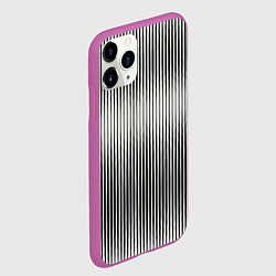 Чехол iPhone 11 Pro матовый Серые вертикальные линии, цвет: 3D-фиолетовый — фото 2