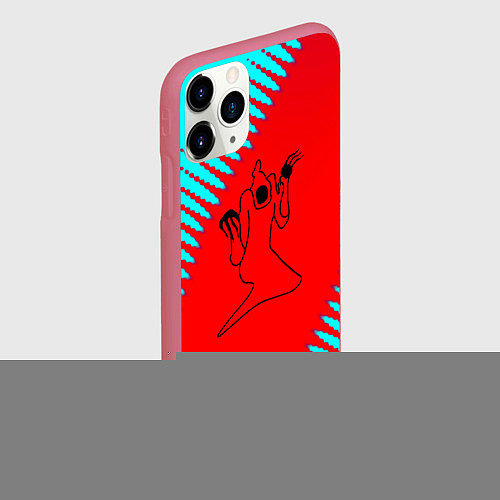 Чехол iPhone 11 Pro матовый Kizaru abstract rap / 3D-Малиновый – фото 2