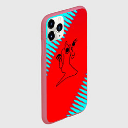 Чехол iPhone 11 Pro матовый Kizaru abstract rap, цвет: 3D-малиновый — фото 2