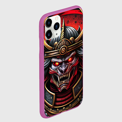 Чехол iPhone 11 Pro матовый Самурай нечеловек свирепый / 3D-Фиолетовый – фото 2