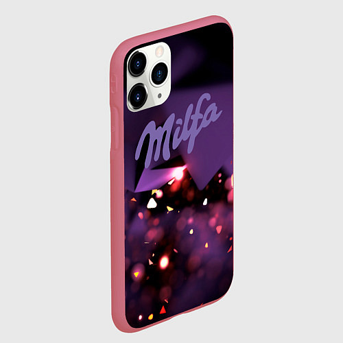 Чехол iPhone 11 Pro матовый Milfa logo / 3D-Малиновый – фото 2