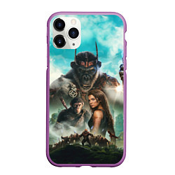 Чехол iPhone 11 Pro матовый Постер планета обезьян, цвет: 3D-фиолетовый