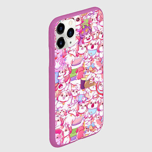 Чехол iPhone 11 Pro матовый Стикеры вконтакте собака / 3D-Фиолетовый – фото 2